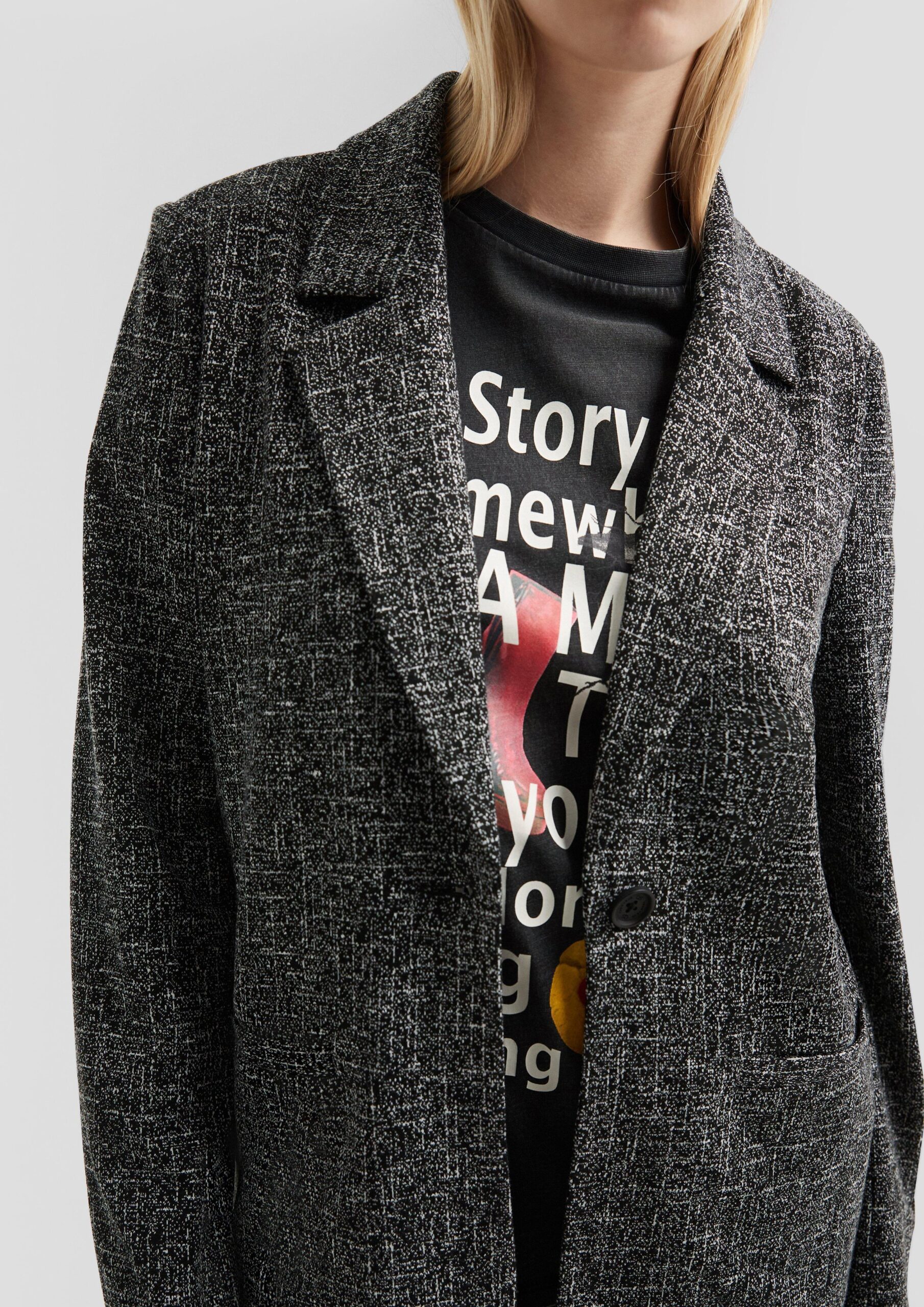 Melierter Blazer aus Interlockjersey