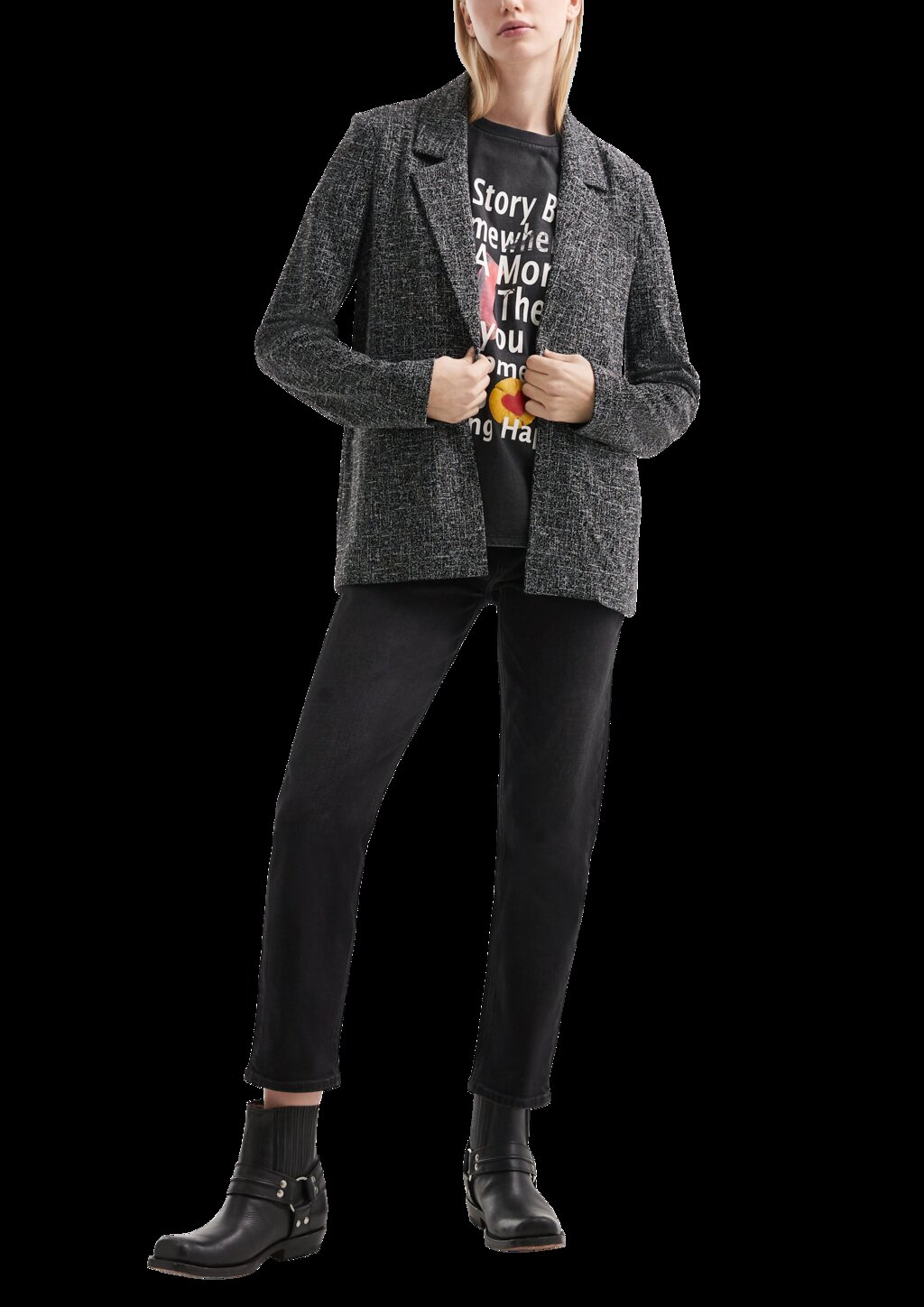 Melierter Blazer aus Interlockjersey