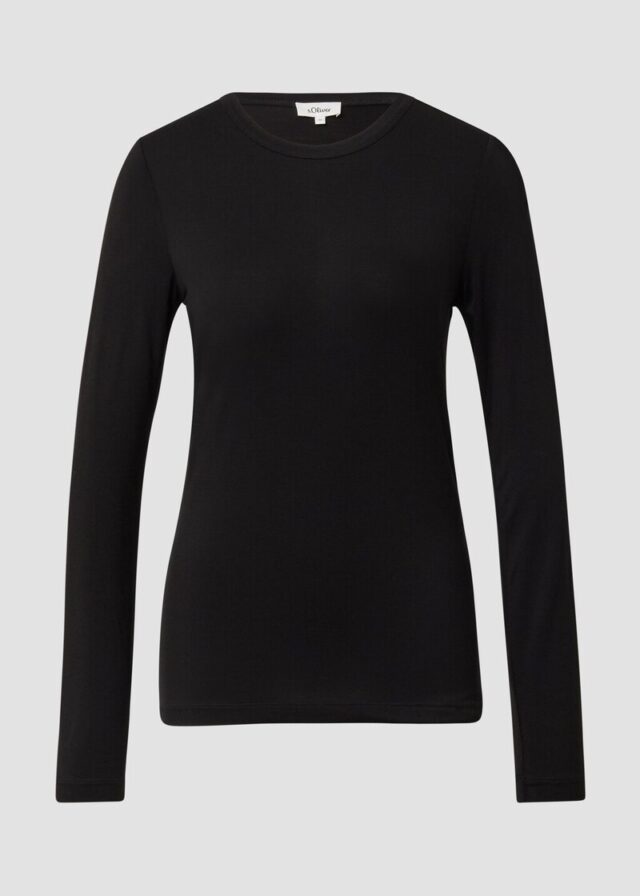 Feines Longsleeve aus Viskosestretch im Slim Fit