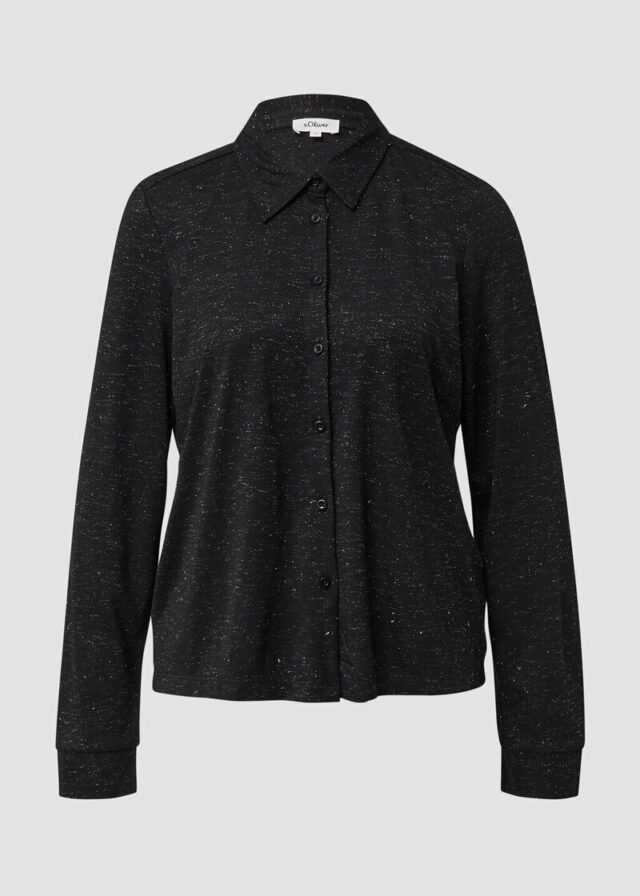Jerseybluse mit Glitzergarn