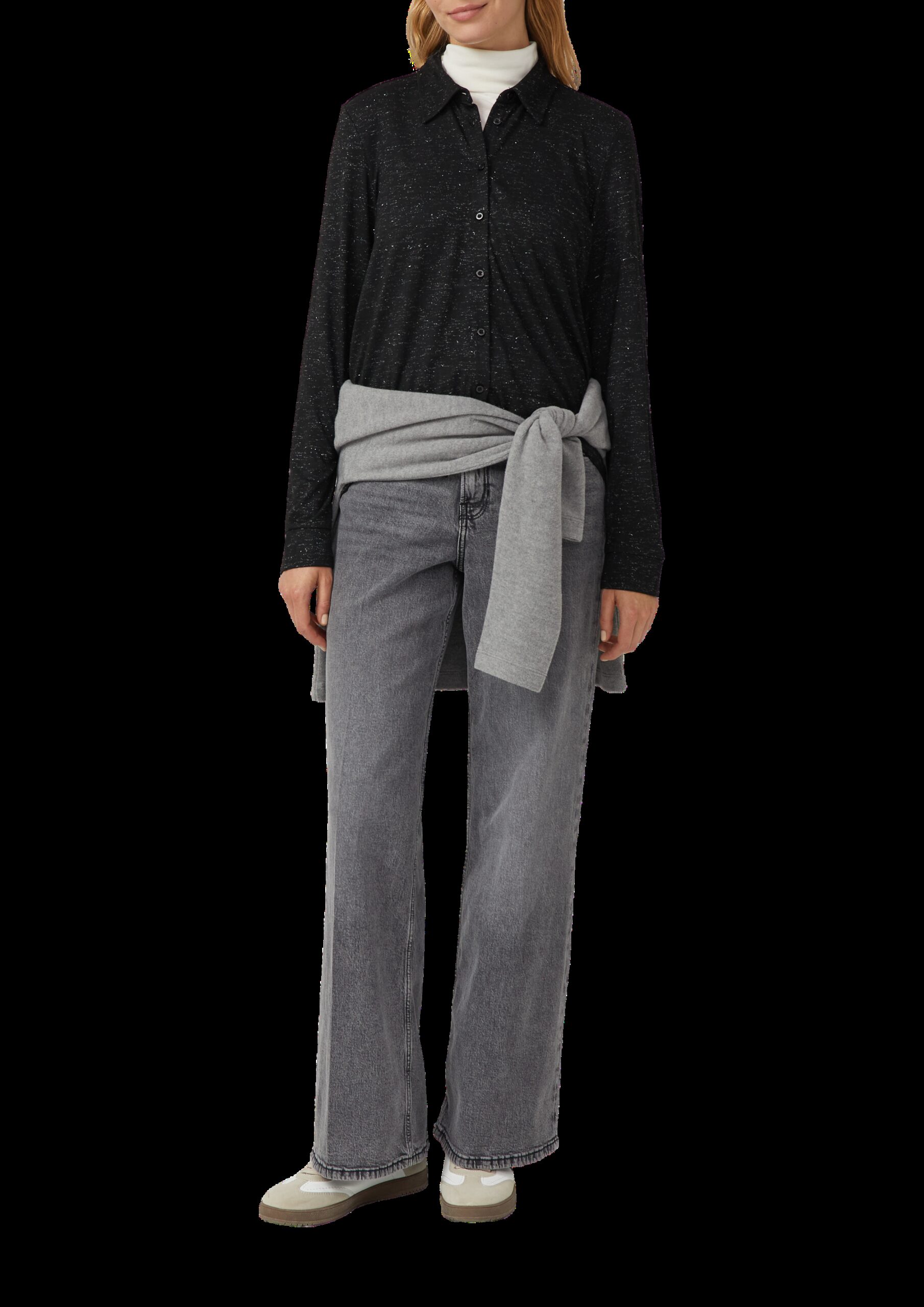 Jerseybluse mit Glitzergarn