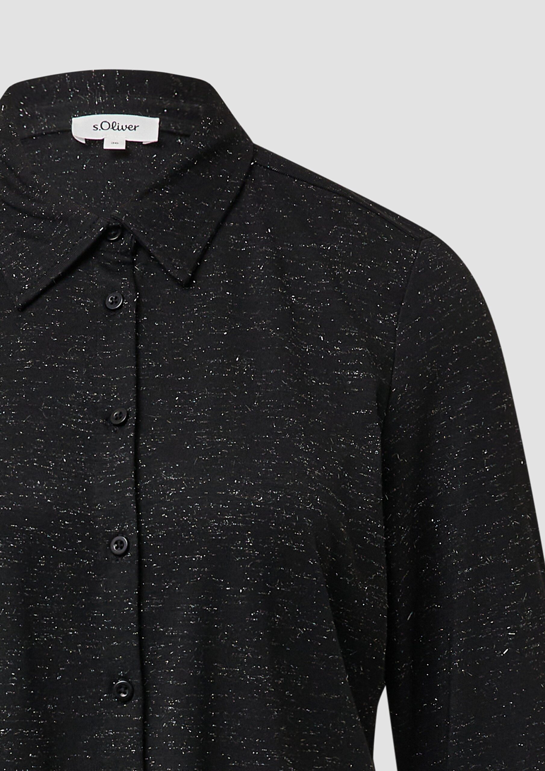 Jerseybluse mit Glitzergarn