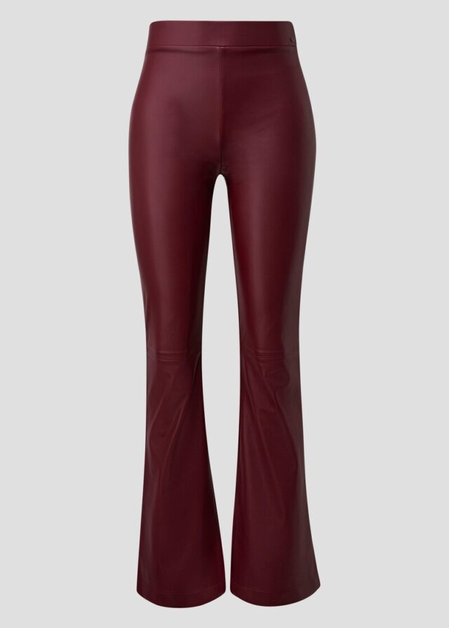 Flared Leg Pants in Lederoptik