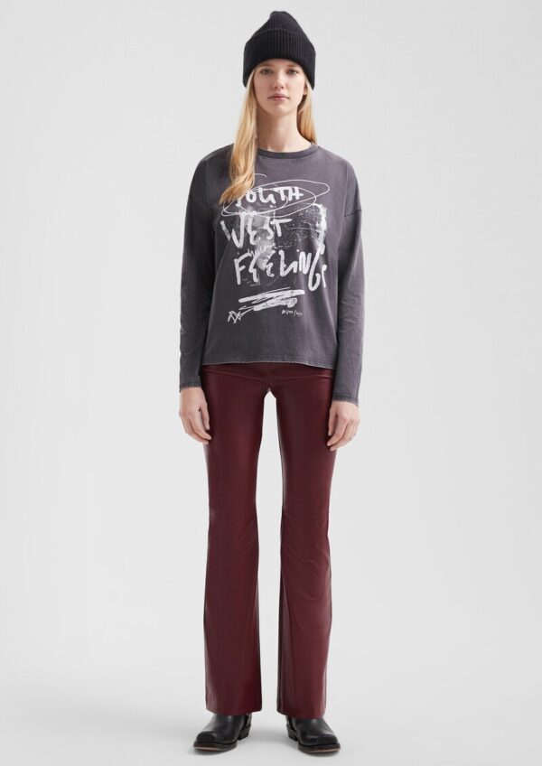 Flared Leg Pants in Lederoptik