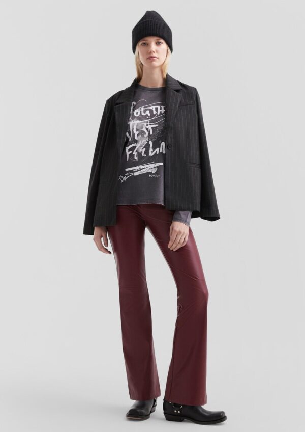 Flared Leg Pants in Lederoptik