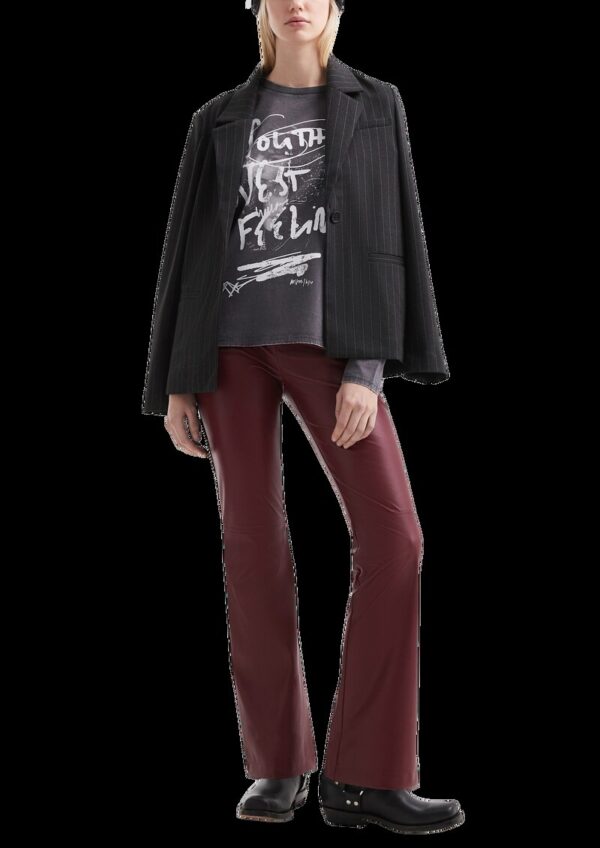 Flared Leg Pants in Lederoptik