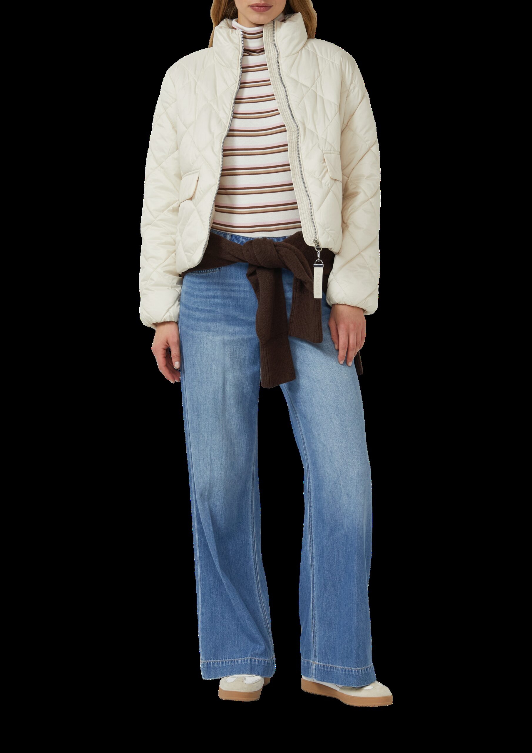 Longsleeve mit Rollkragen und Ringelmuster