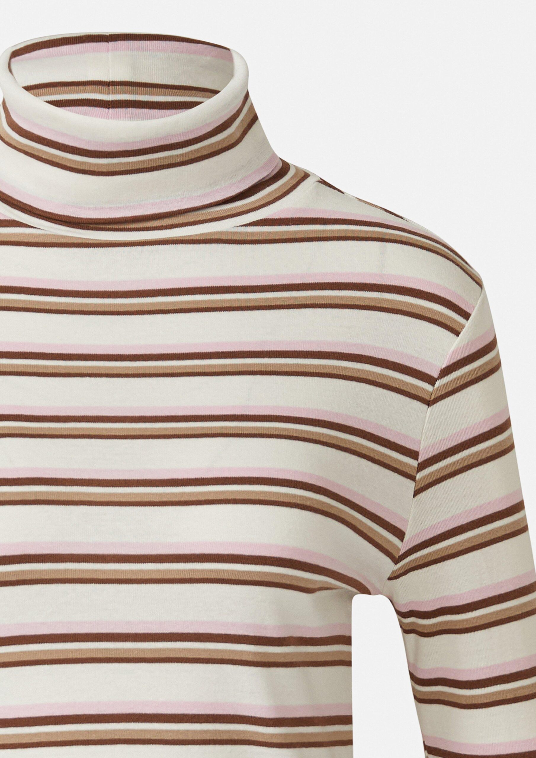 Longsleeve mit Rollkragen und Ringelmuster