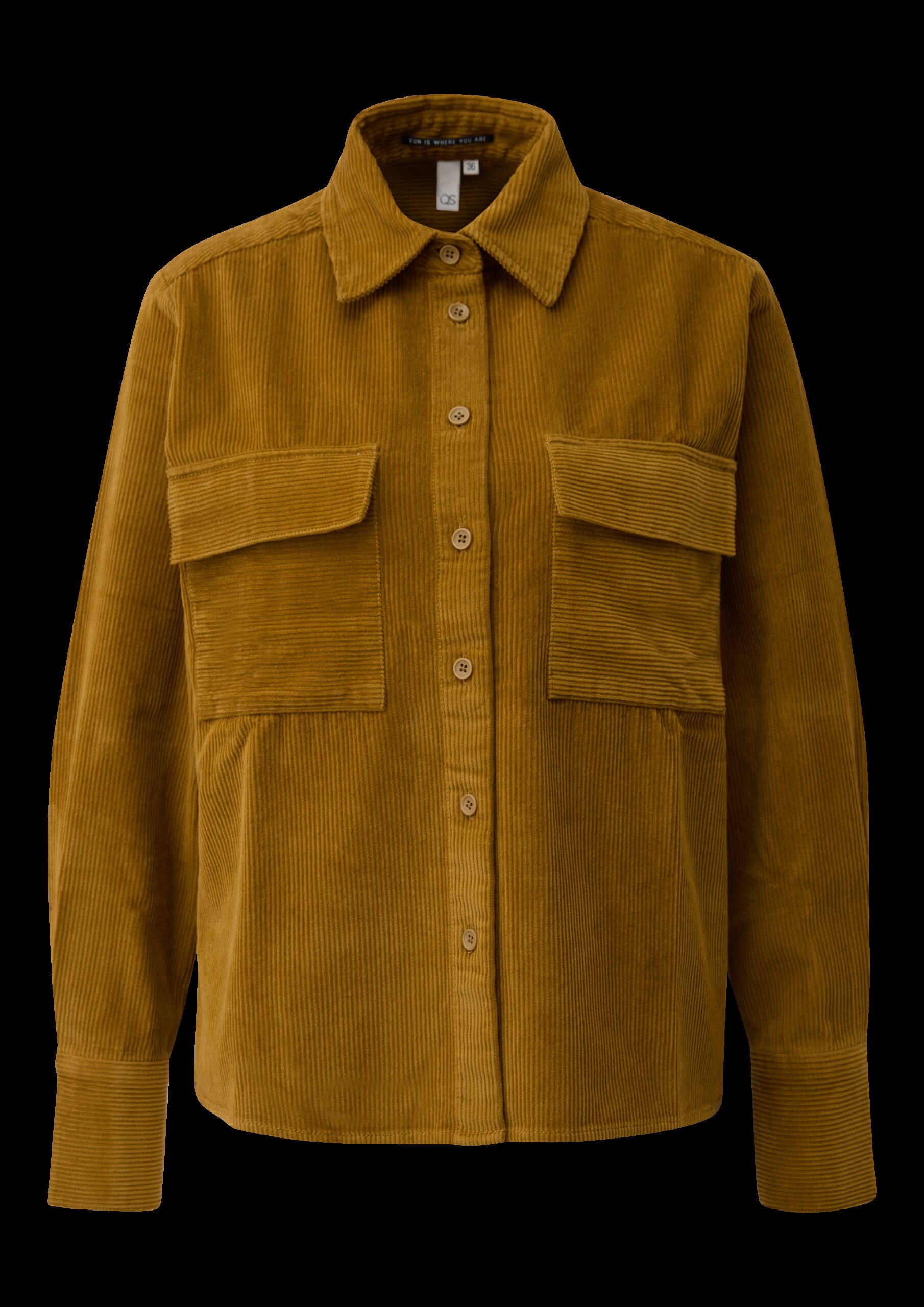 Cord-Overshirt mit Brusttaschen