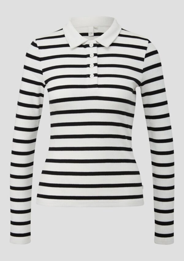 Geripptes Poloshirt mit Streifen
