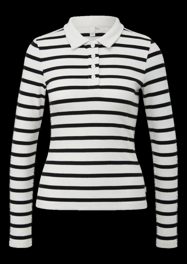 Geripptes Poloshirt mit Streifen