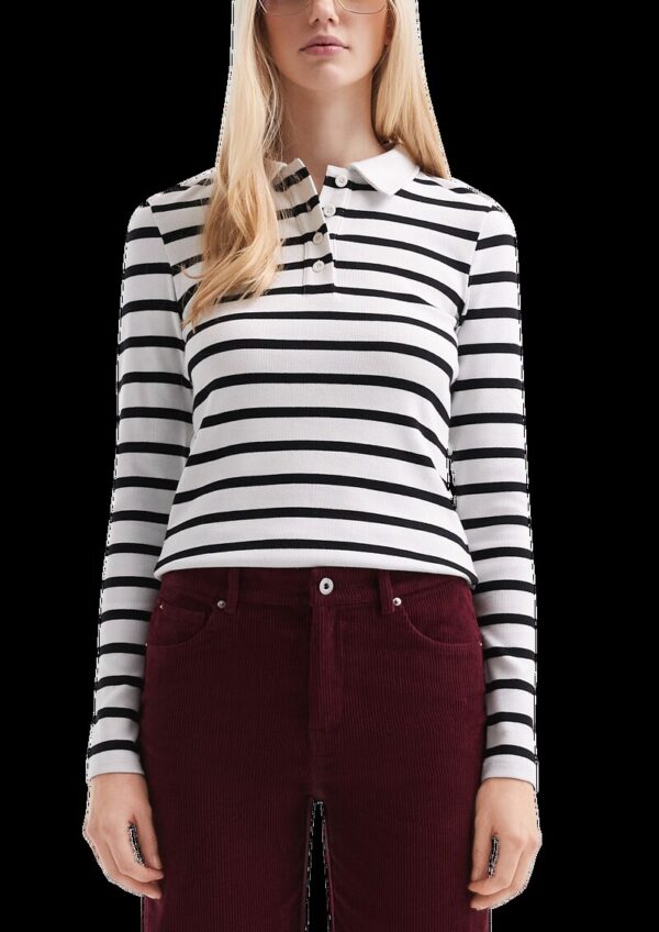 Geripptes Poloshirt mit Streifen