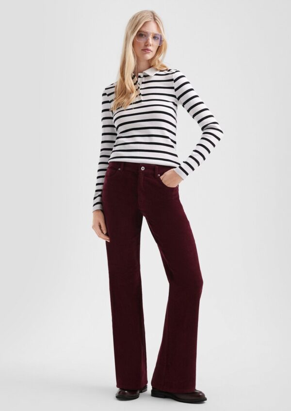 Geripptes Poloshirt mit Streifen