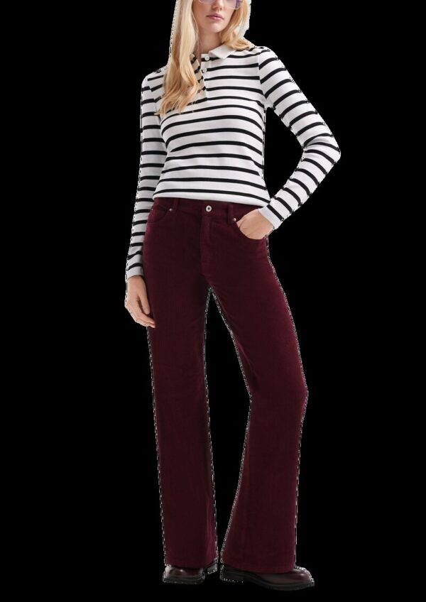 Geripptes Poloshirt mit Streifen