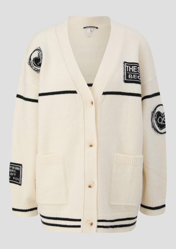 Lässige Oversize-Strickjacke mit Patches