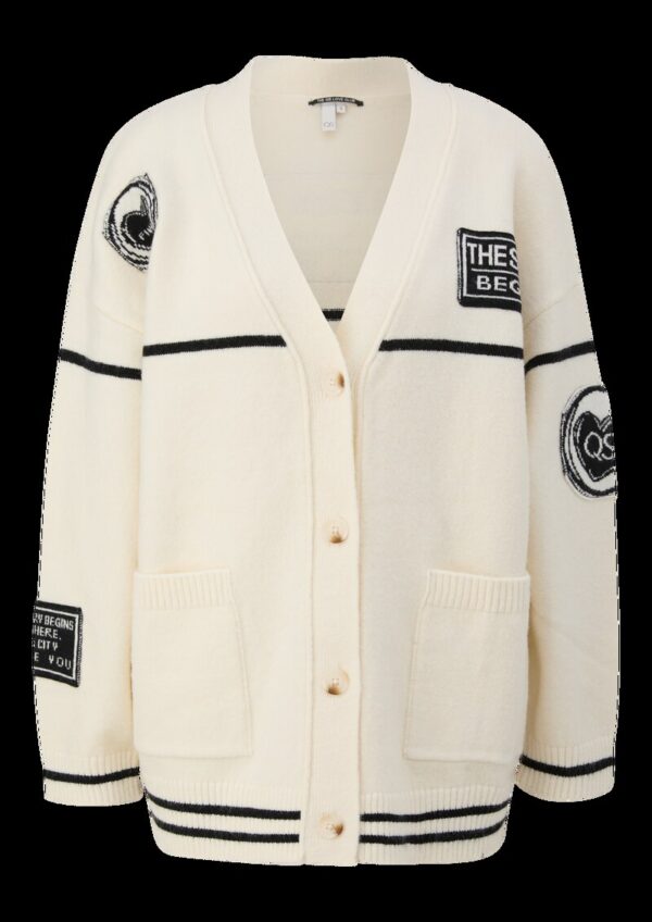 Lässige Oversize-Strickjacke mit Patches