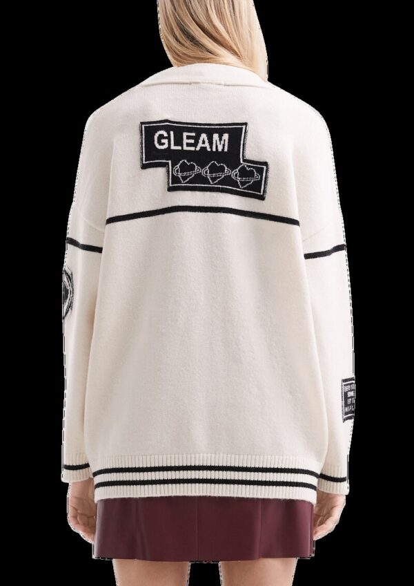 Lässige Oversize-Strickjacke mit Patches