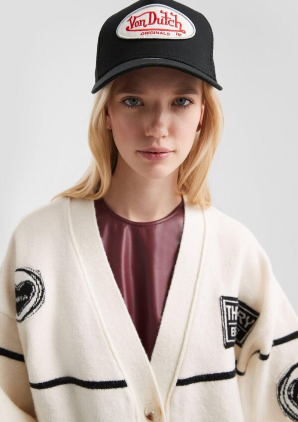 Lässige Oversize-Strickjacke mit Patches