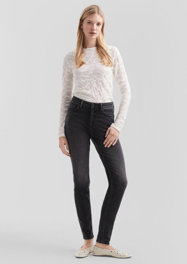 Leicht transparentes Langarmshirt mit Strukturmuster