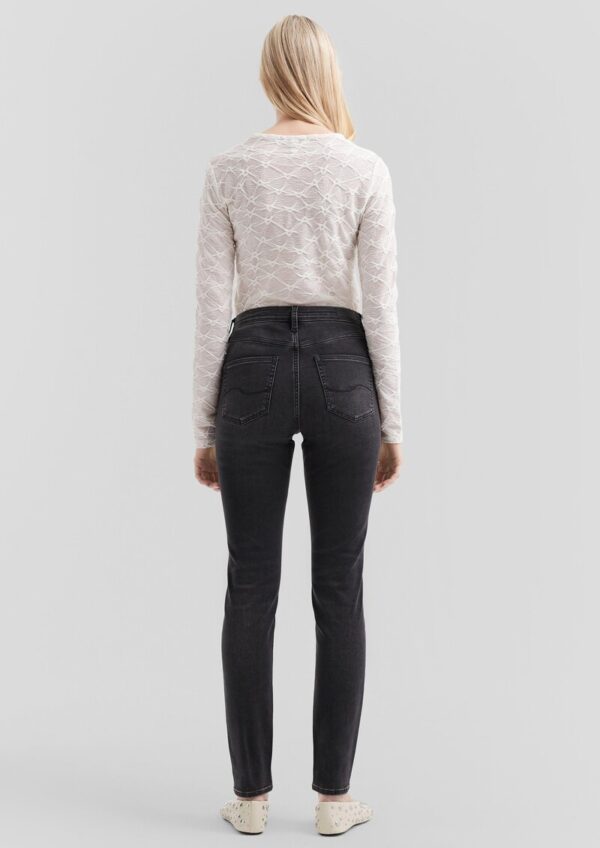 Leicht transparentes Langarmshirt mit Strukturmuster