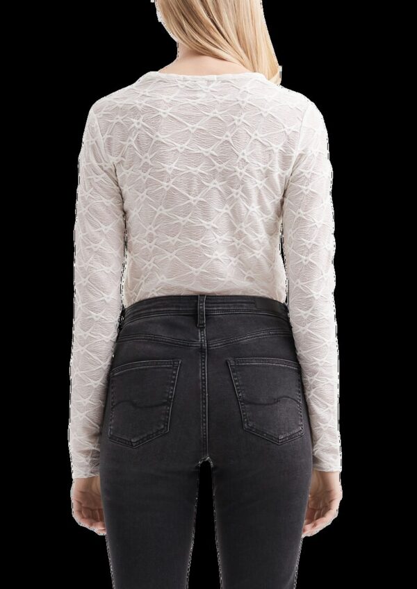 Leicht transparentes Langarmshirt mit Strukturmuster