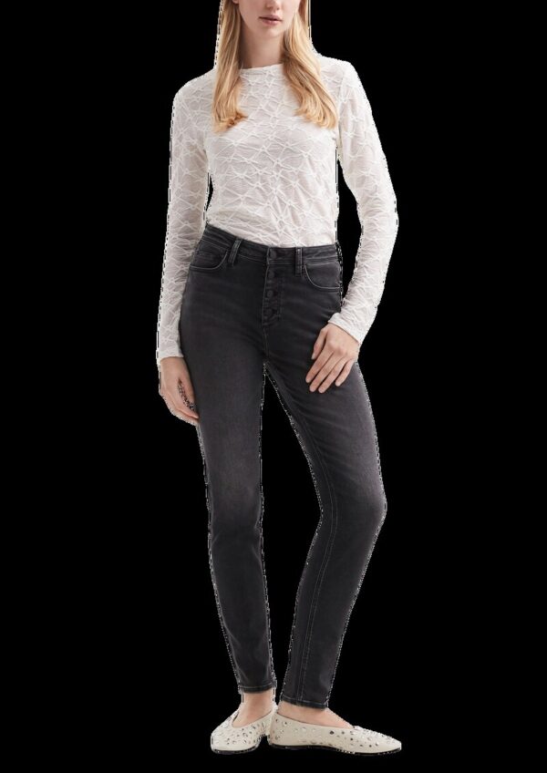 Leicht transparentes Langarmshirt mit Strukturmuster