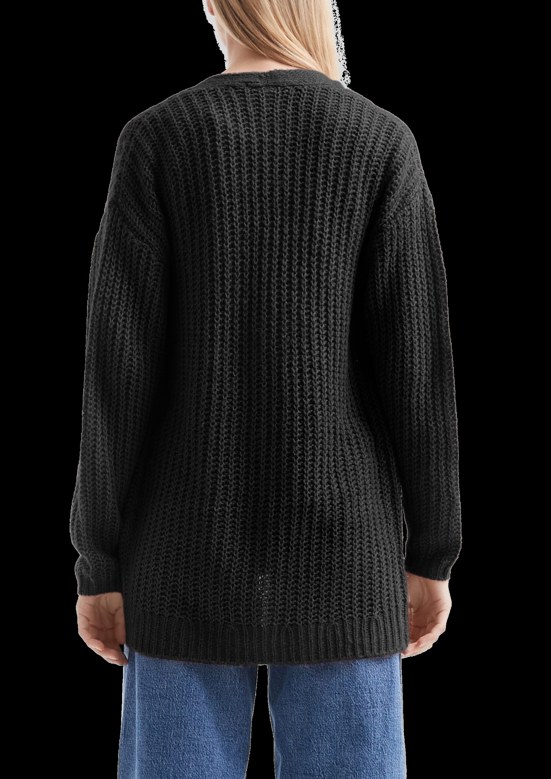 Locker gestrickte Jacke mit überschnittener Schulter