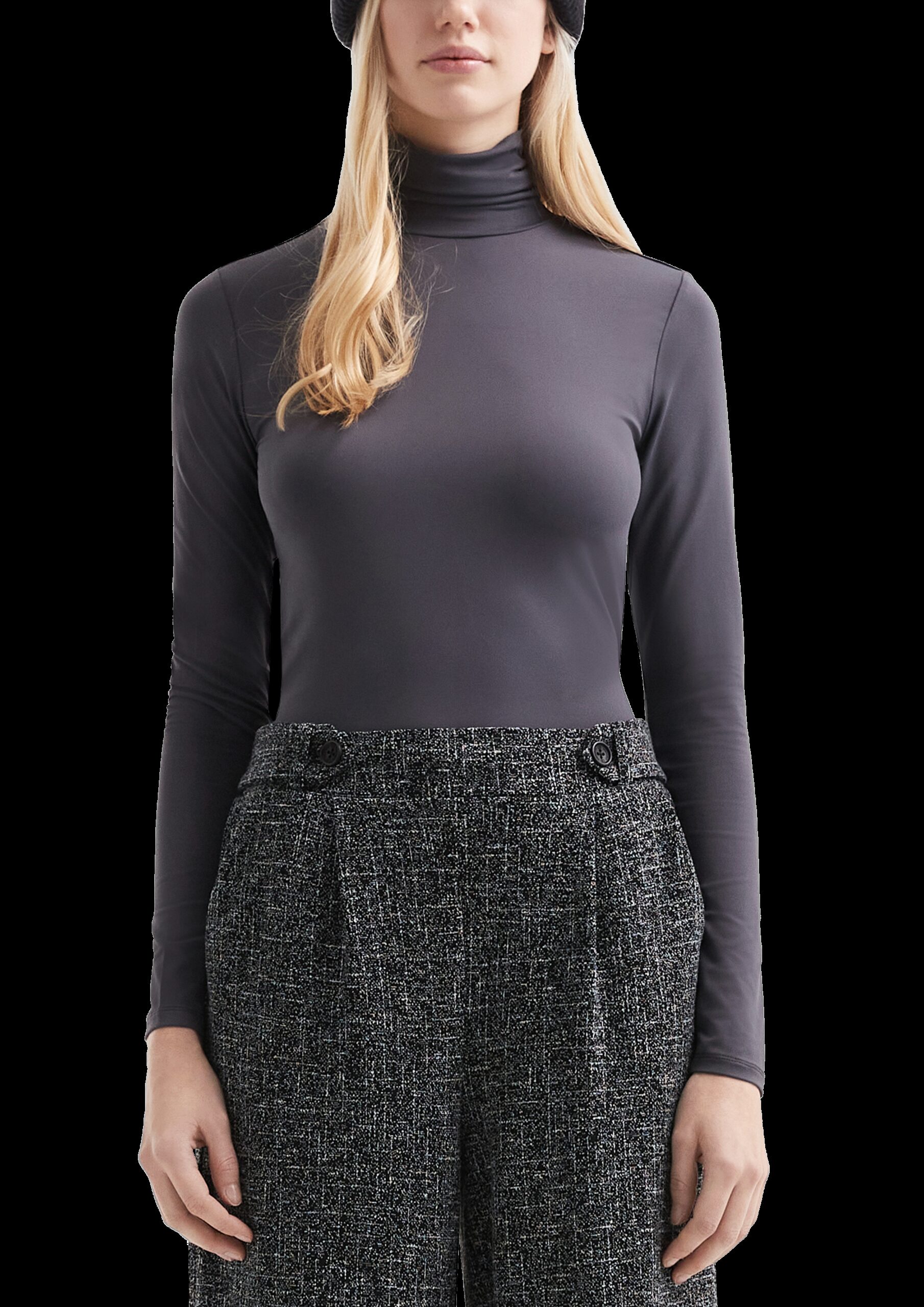 Schmales Langarmshirt mit Rollkragen