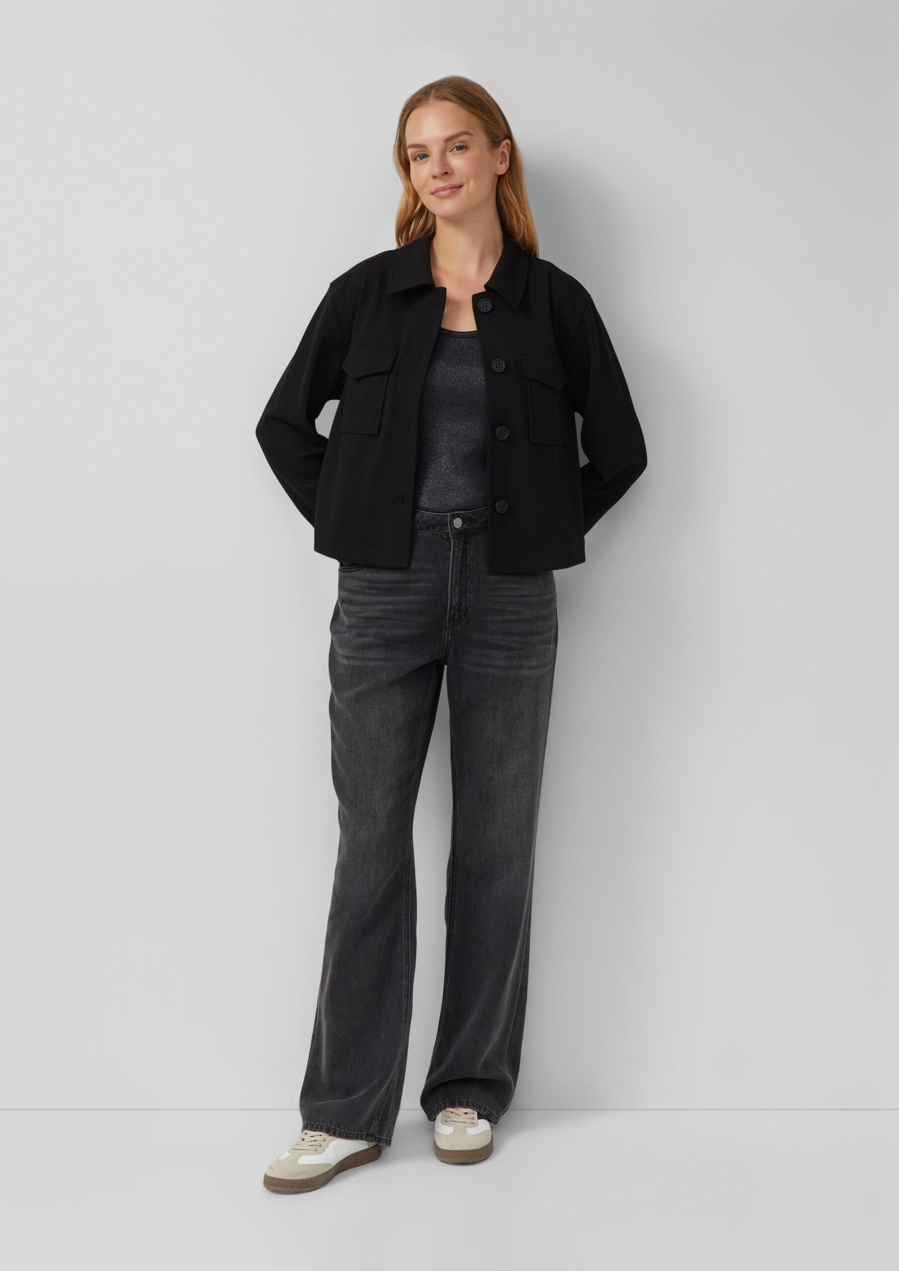 Geripptes Tank-Top mit glitzerndem Coating