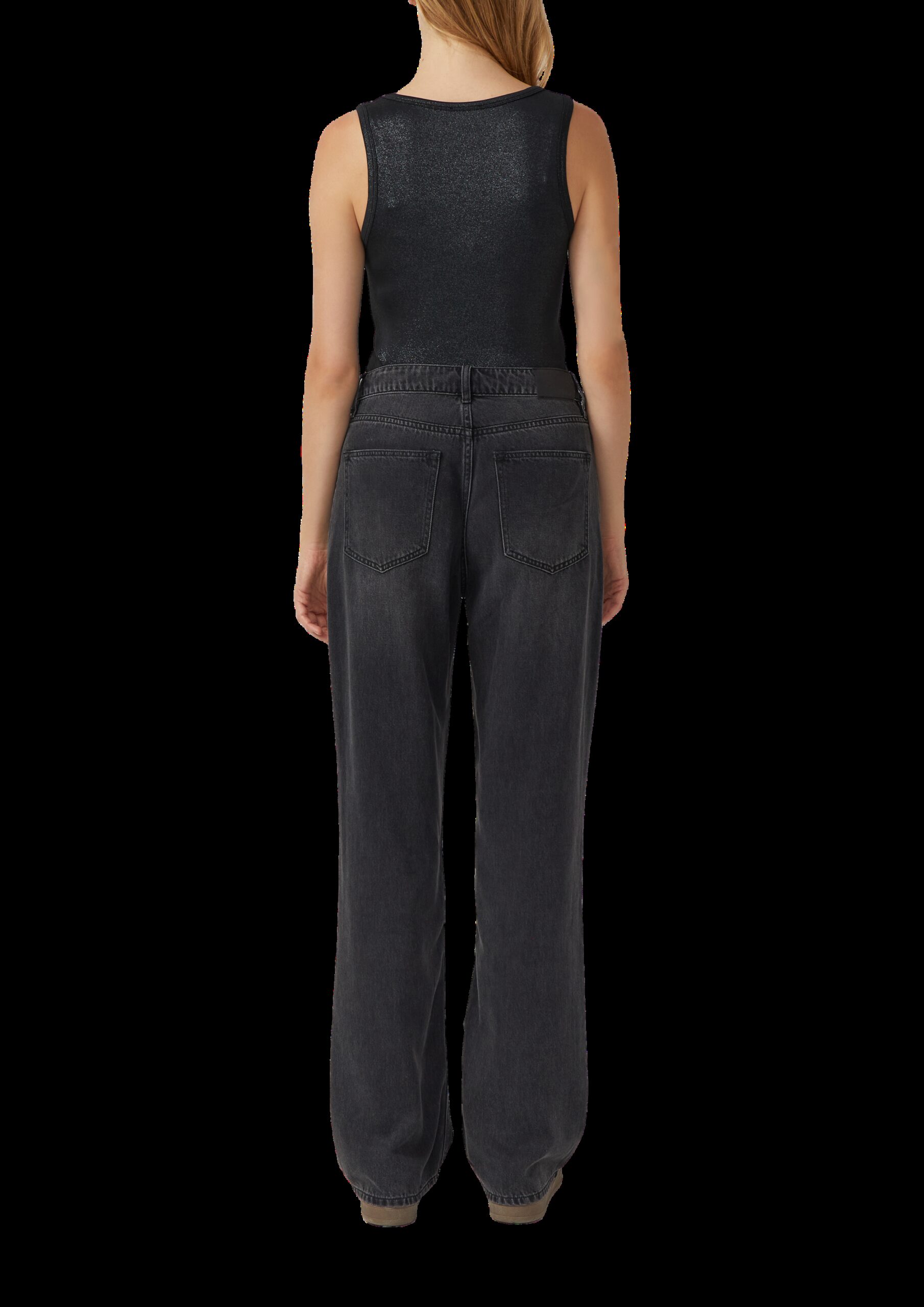 Geripptes Tank-Top mit glitzerndem Coating