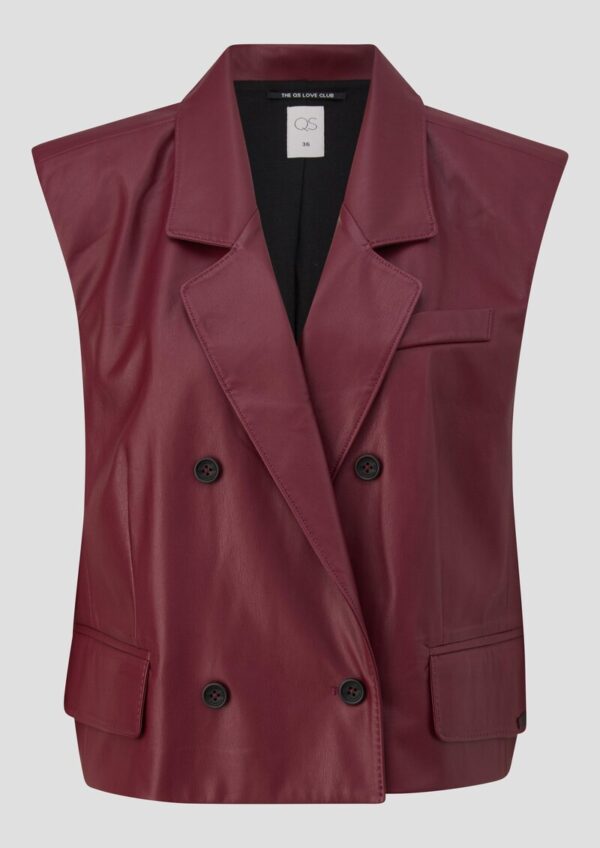 Verkürzte Weste in Lederoptik