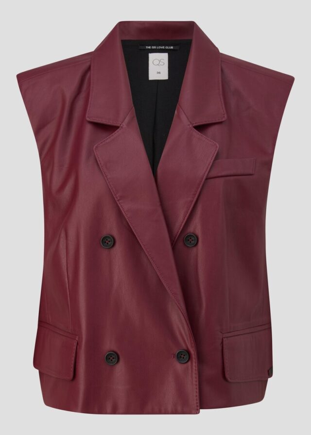 Verkürzte Weste in Lederoptik