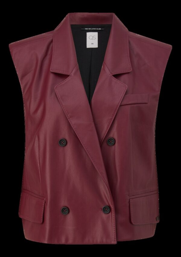 Verkürzte Weste in Lederoptik