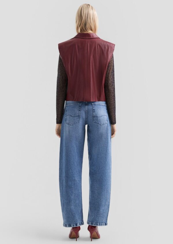 Verkürzte Weste in Lederoptik