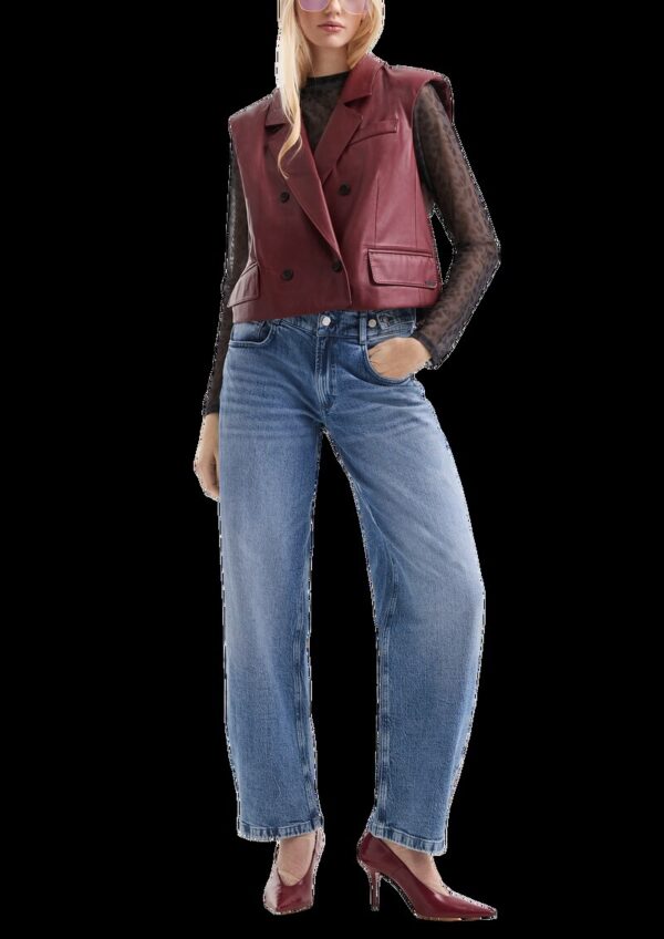 Verkürzte Weste in Lederoptik