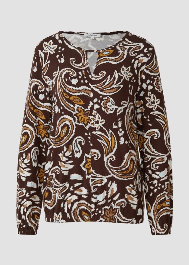 Gemustertes T-Shirt im O-Shape