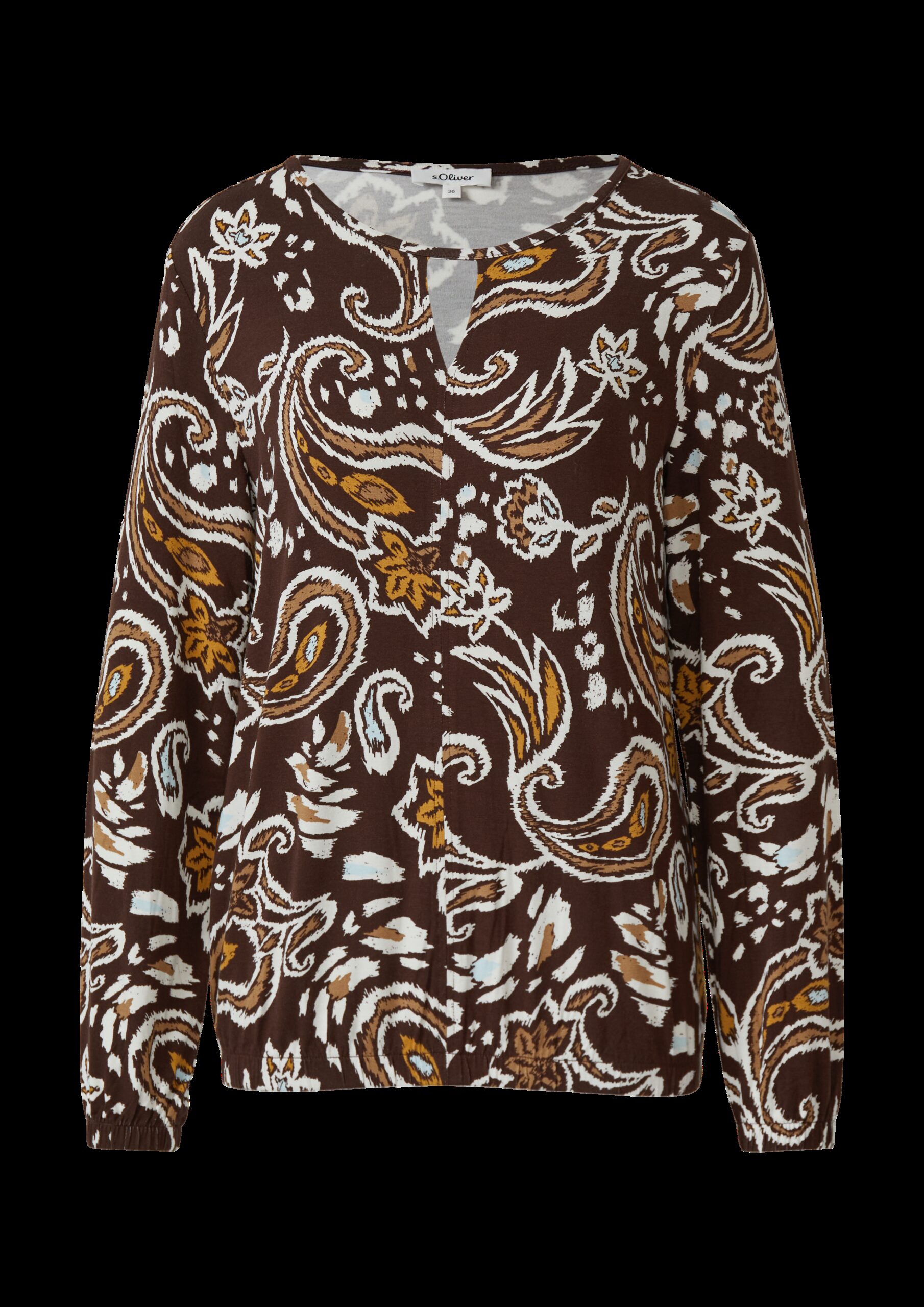 Gemustertes T-Shirt im O-Shape