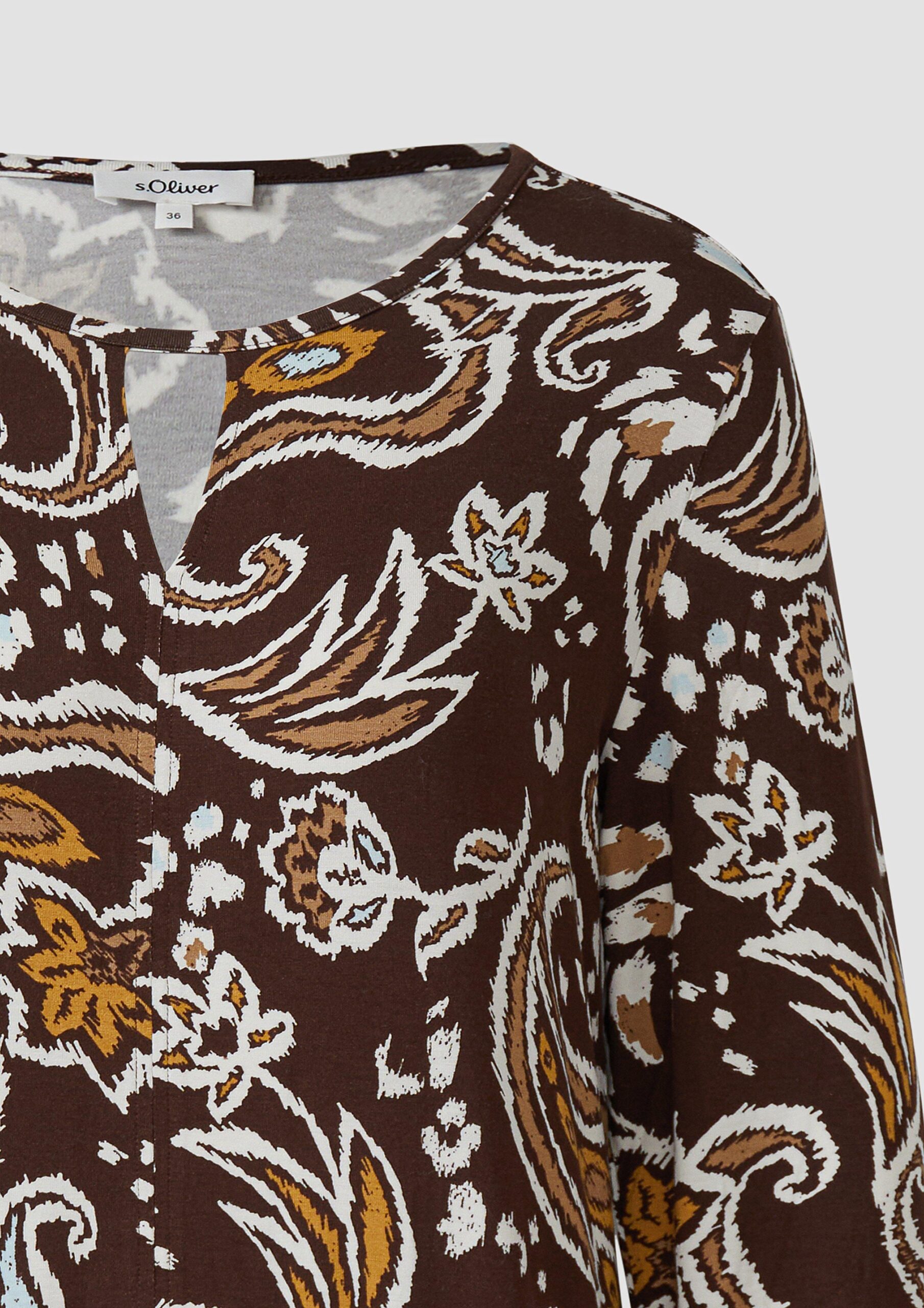 Gemustertes T-Shirt im O-Shape