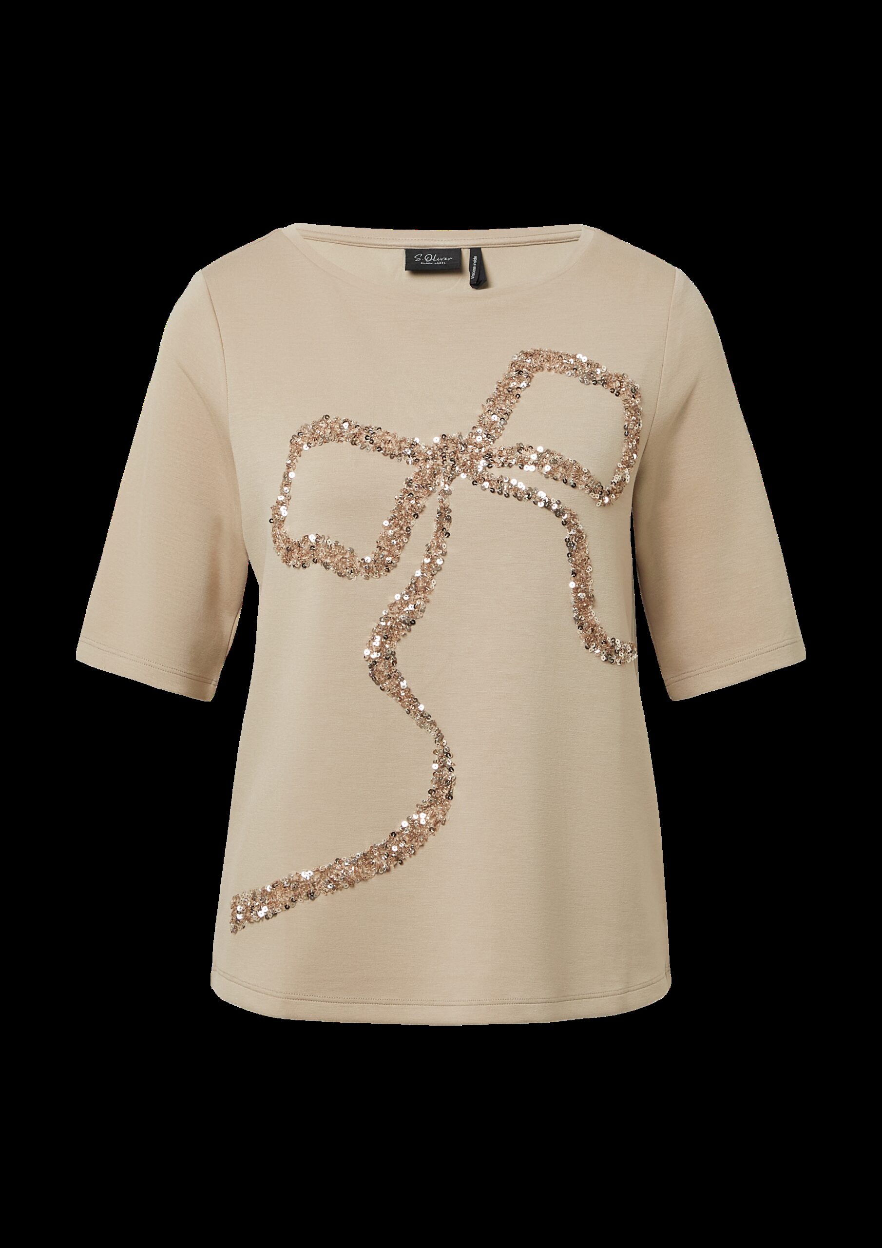 Viskose-T-Shirt im Relaxed Fit mit Pailletten