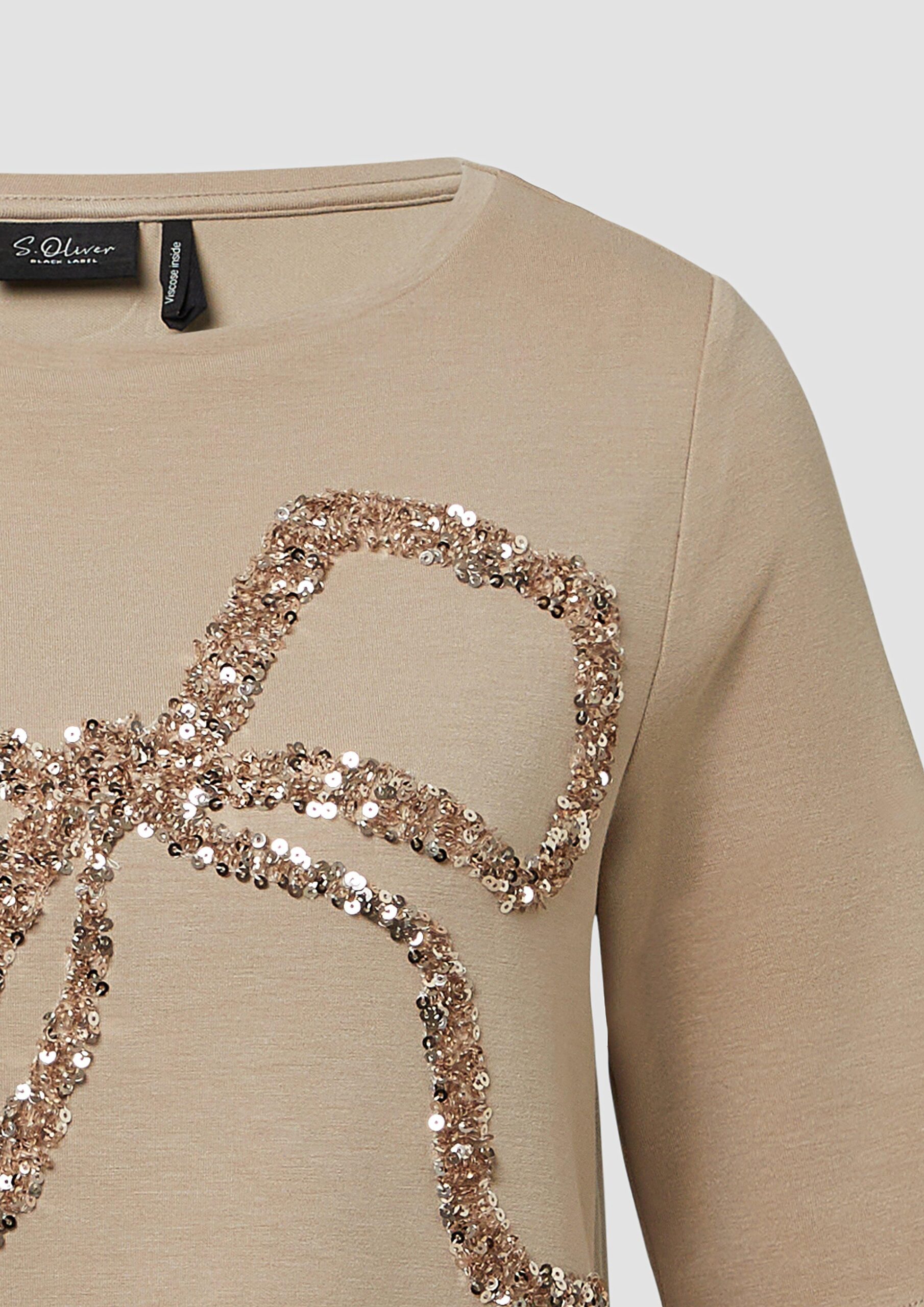 Viskose-T-Shirt im Relaxed Fit mit Pailletten