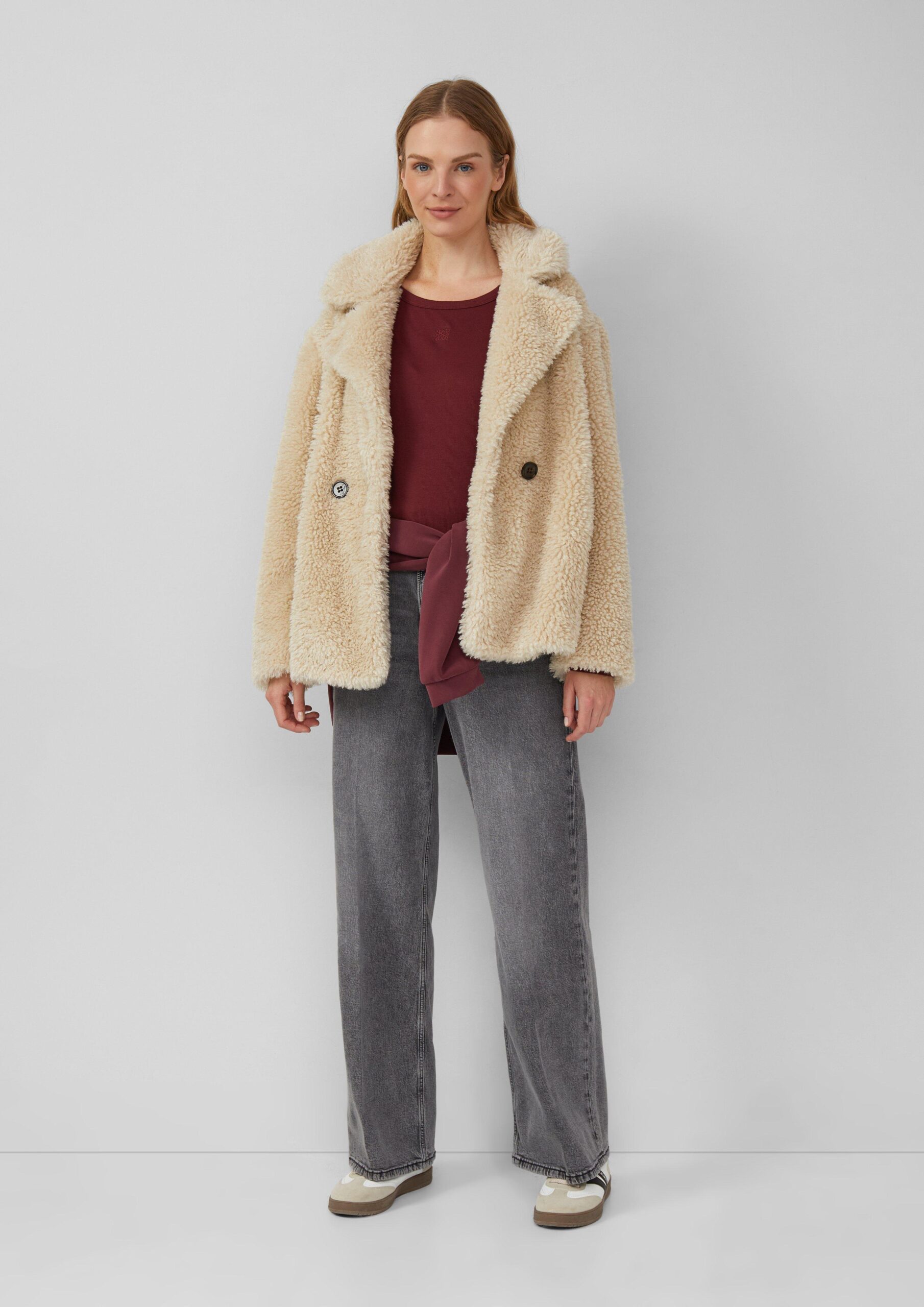 Ripp-Langarmshirt mit Stickerei