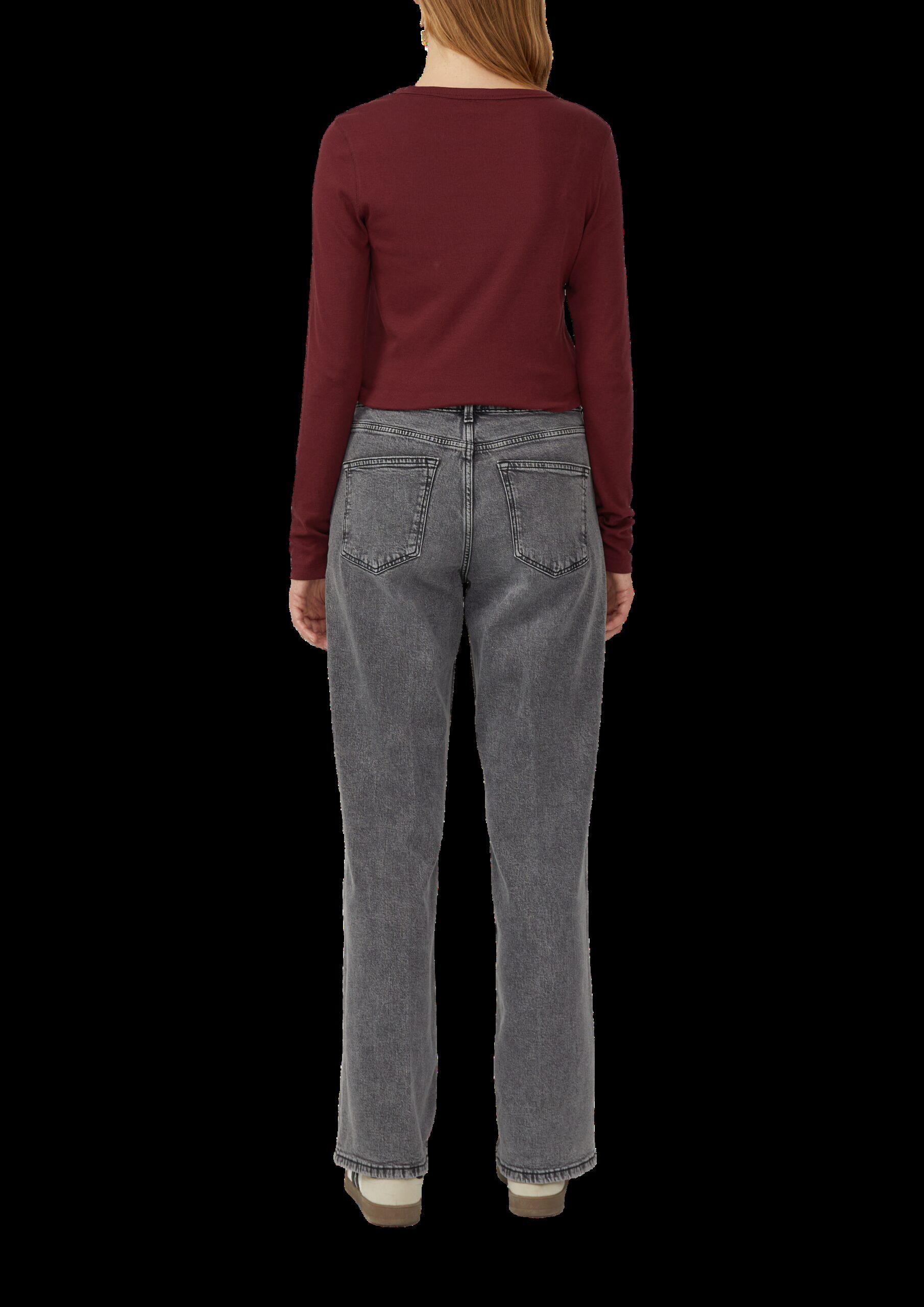 Ripp-Langarmshirt mit Stickerei