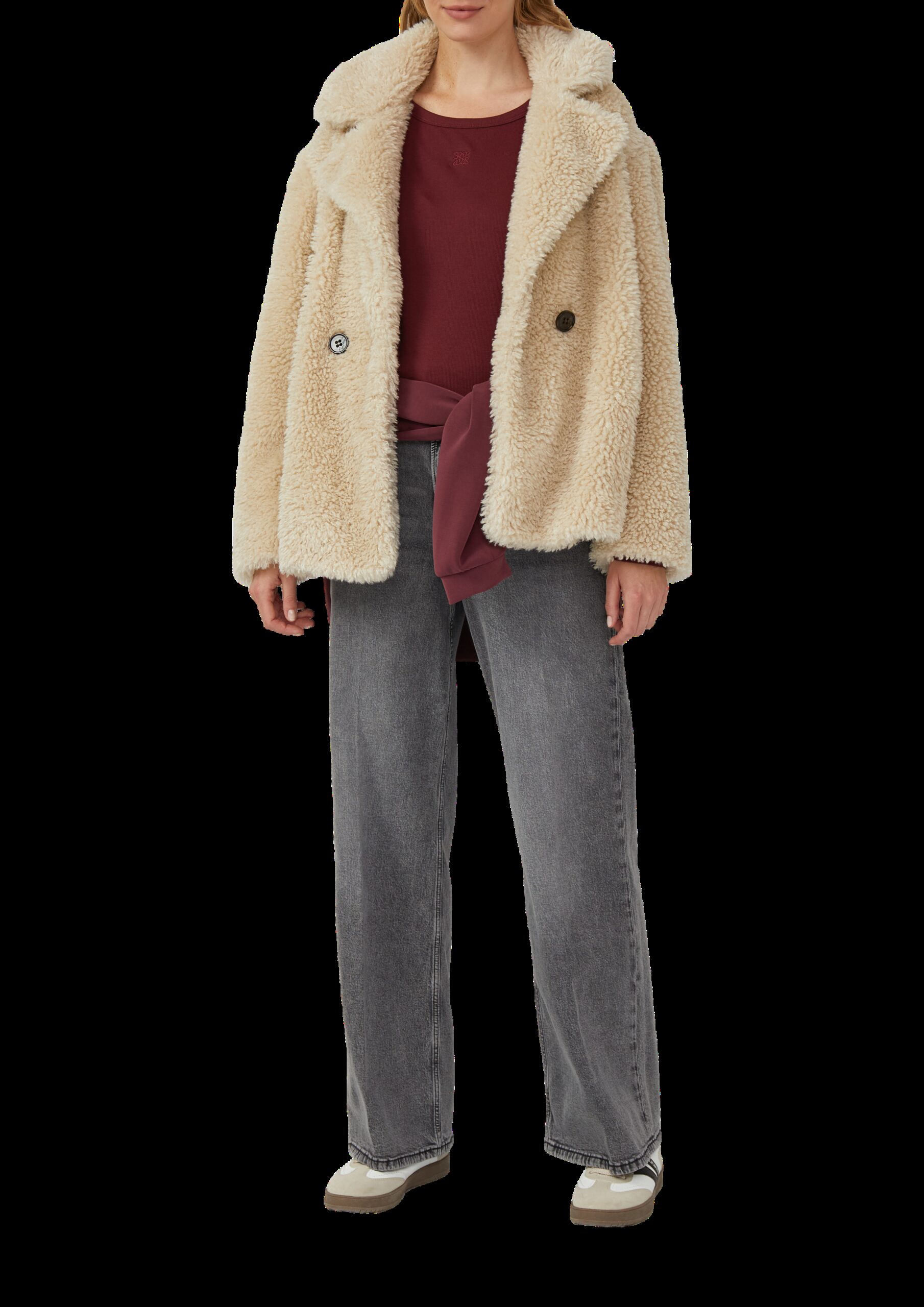 Ripp-Langarmshirt mit Stickerei