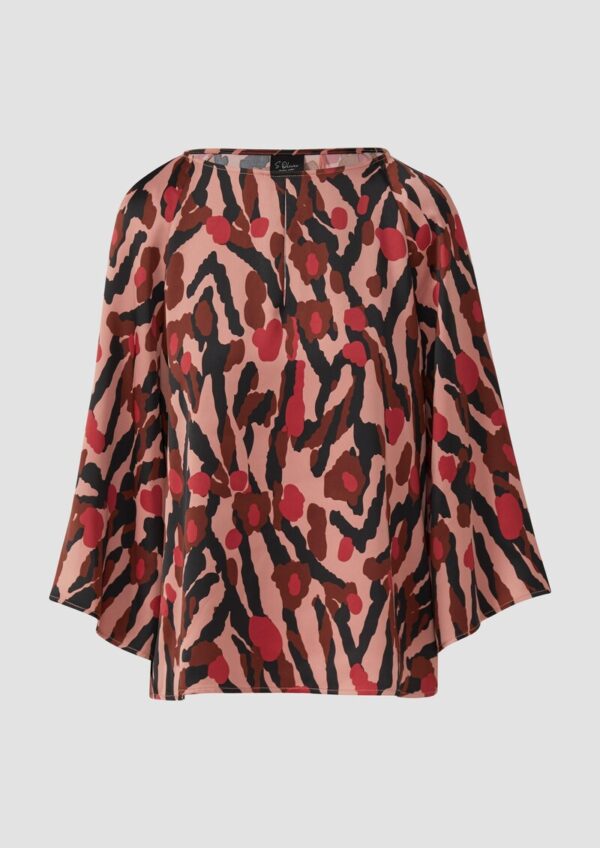 Satin-Bluse mit All-over-Print