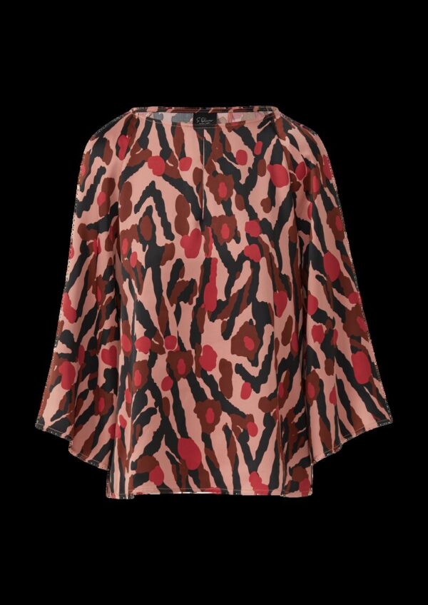 Satin-Bluse mit All-over-Print