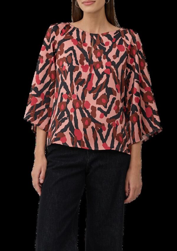 Satin-Bluse mit All-over-Print