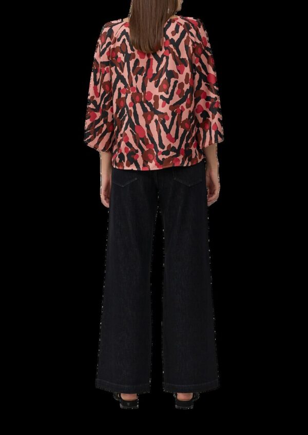 Satin-Bluse mit All-over-Print