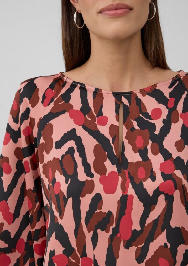 Satin-Bluse mit All-over-Print