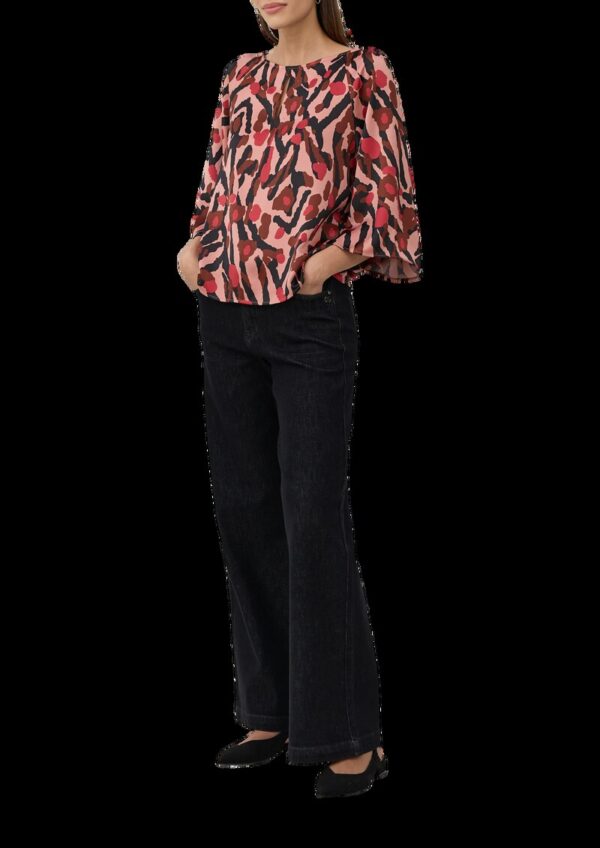 Satin-Bluse mit All-over-Print