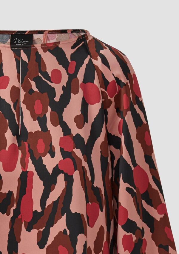 Satin-Bluse mit All-over-Print